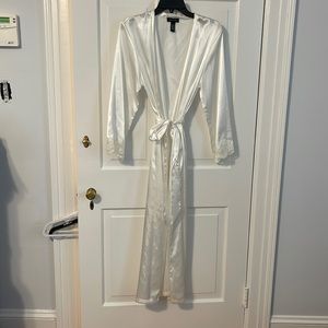 White long satin robe